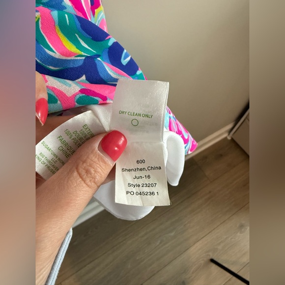 Lilly Pulitzer Lela Silk Slip Dress in the "Psychedelic Sunshine" print - Picture 8 of 9